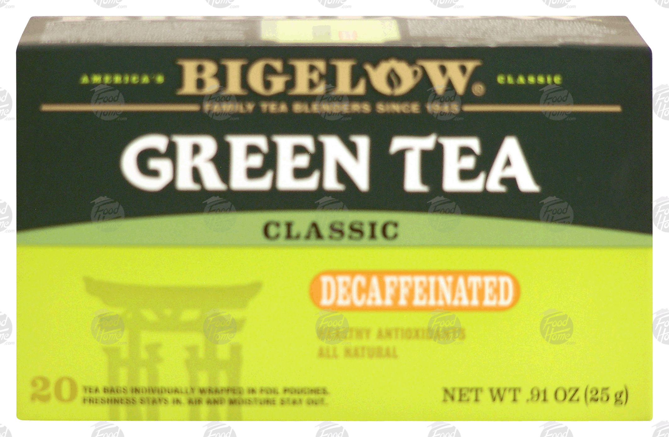 Bigelow  green tea, naturally decaffeinated, bags Full-Size Picture